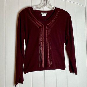 A People United Yoga Top with Ribbon Embellishment pomegranate size S